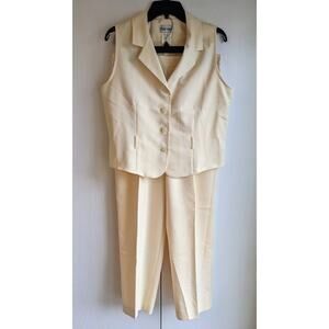 VTG That's Me Women's Yellow Polyester Blend Formal Vest & Pant Set Size 11/12